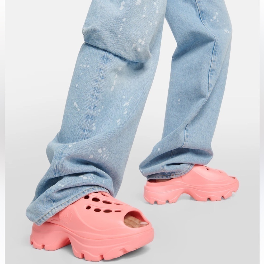 ADIDAS BY STELLA MCCARTNEY PINK RUBBER CROCS GIMME GUMMY CLOGS SIZE 9 NWT - Picture 2 of 11